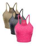 3 Pack U Neck Racer Back Crop Active Top