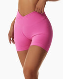 Overlap Waist Butt Lifting Running Active Shorts