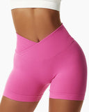 Overlap Waist Butt Lifting Running Active Shorts