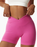 Overlap Waist Butt Lifting Running Active Shorts