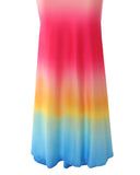 Ombre Short Sleeve Casual Maxi Dress