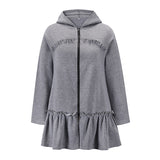 Fashion Casual Solid Split Joint Hooded Collar Outerwear