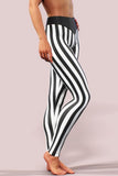 Casual Sportswear Striped Print Patchwork Skinny High Waist Pencil Patchwork Trousers