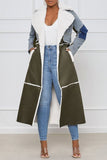 Casual Street Solid Bandage Patchwork Turn-back Collar Outerwear