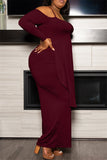 Fashion Casual Solid Backless Asymmetrical Off the Shoulder Plus Size Two Pieces