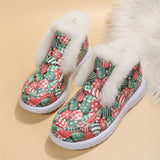 Casual Patchwork Printing Round Keep Warm Comfortable Flats Shoes