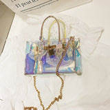 Fashion Casual Patchwork Solid Chains Bags