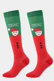 Fashion Santa Claus Santa Hats Printed Split Joint Sock