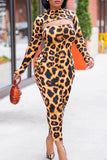 Street Fashion adult Print Two Piece Suits Leopard Camouflage pencil Long Sleeve