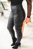 Fashion Casual Solid Fold Skinny High Waist Pencil Trousers