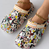 Casual Living Graffiti Patchwork Round Comfortable Shoes