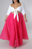 Fashion Casual Solid Patchwork Plus Size Skirt