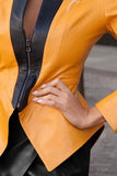 Casual Solid Split Joint Asymmetrical Zipper Zipper Collar Outerwear