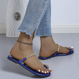 Fashion Casual Patchwork Pearl Round Comfortable Shoes