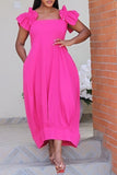 Casual Sweet Daily Simplicity Fold Solid Color Dresses