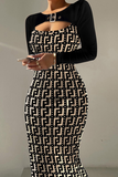 Casual Plaid Hollowed Out O Neck Pencil Skirt Dresses