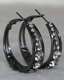 1Pair Exquisite Rhinestone Decor Large Circle Hoop Earrings