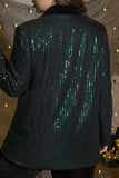 Casual Patchwork Sequins Turn-back Collar Plus Size Overcoat (Subject To The Actual Object)