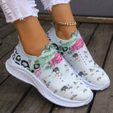 Casual Patchwork Printing Round Mesh Breathable Comfortable Out Door Shoes