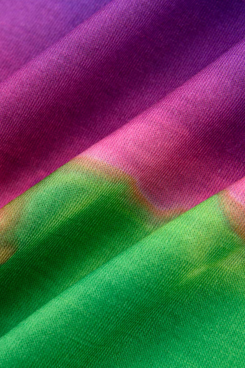 Sexy Casual Letter Print Tie-dye U Neck Vest Dress