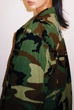 Casual Street Camouflage Print Patchwork Turndown Collar Outerwear