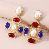 Daily Party Simplicity Patchwork Hollowed Out Earrings