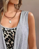Leopard Print Ruched Tank Top