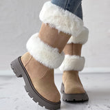 Casual Patchwork Contrast Round Keep Warm Comfortable Out Door Shoes