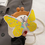 Casual Patchwork Butterfly Sequins Pearl Bags