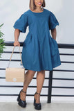Casual Daily Solid Solid Color O Neck Short Sleeve Dress Dresses