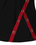 Contrast Paneled Zip Detail Cold Shoulder Top