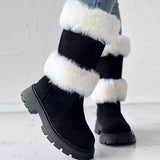 Casual Patchwork Contrast Round Keep Warm Comfortable Out Door Shoes