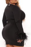 Fashion Sexy Patchwork Hot Drilling See-through Half A Turtleneck Long Sleeve Plus Size Dresses