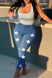 Fashion Casual The stars Printing Plus Size Jeans