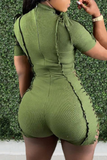 Sexy Solid Hollowed Out Half A Turtleneck Skinny Jumpsuits
