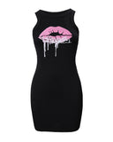 Valentine's Day Be Kind Leopard Lip Print Casual Dress