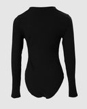 Mesh Patch Rhinestone Long Sleeve Bodysuit