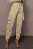 Fashion Casual Solid Regular High Waist Trousers
