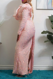 Celebrities Patchwork Sequins One Shoulder Trumpet Mermaid Dresses