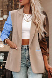 Casual Daily Solid Patchwork Turn-back Collar Outerwear