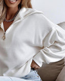 Zipper Design Long Sleeve Sweatshirt