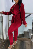 Fashion Casual Solid Cardigan Pants V Neck Plus Size Two Pieces
