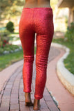 Fashion Casual Patchwork Sequins Regular High Waist Pencil Trousers