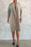Fashion Casual Solid Cardigan Turndown Collar Plus Size Overcoat