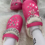 Fashion Casual Hollowed Out Split Joint Round Keep Warm Shoes