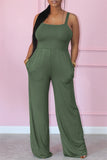 Fashion Casual Solid Backless Spaghetti Strap Regular Jumpsuits