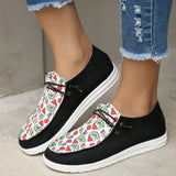 Casual Patchwork Printing Round Comfortable Flats Shoes