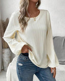 Contrast Lace Long Sleeve Top