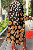 Fashion Print Polka Dot Split Joint Asymmetrical Off the Shoulder Straight Dresses