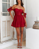 Bowknot Decor Ruched Party Dress